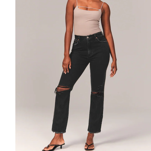 Abercrombie & Fitch Denim - Abercrombie & Fitch Jeans 24 Black Denim Ultra High Rise Ankle Straight Jeans